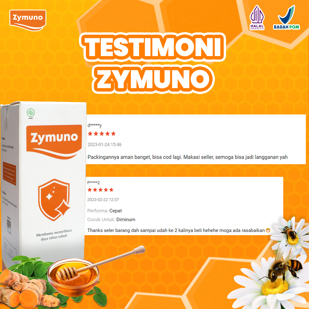 ZYMUNO 3 BOX - Vitamin Herbal Tingkatkan Daya Tahan Tubuh Bantu Proses Penyembuhan Kanker Imun Jaga Kesehatan Tubuh Cegah Flu Demam Batuk Masalah Pencernaan Bantu Percepat Penyembuhan Penyakit Isi 200ml