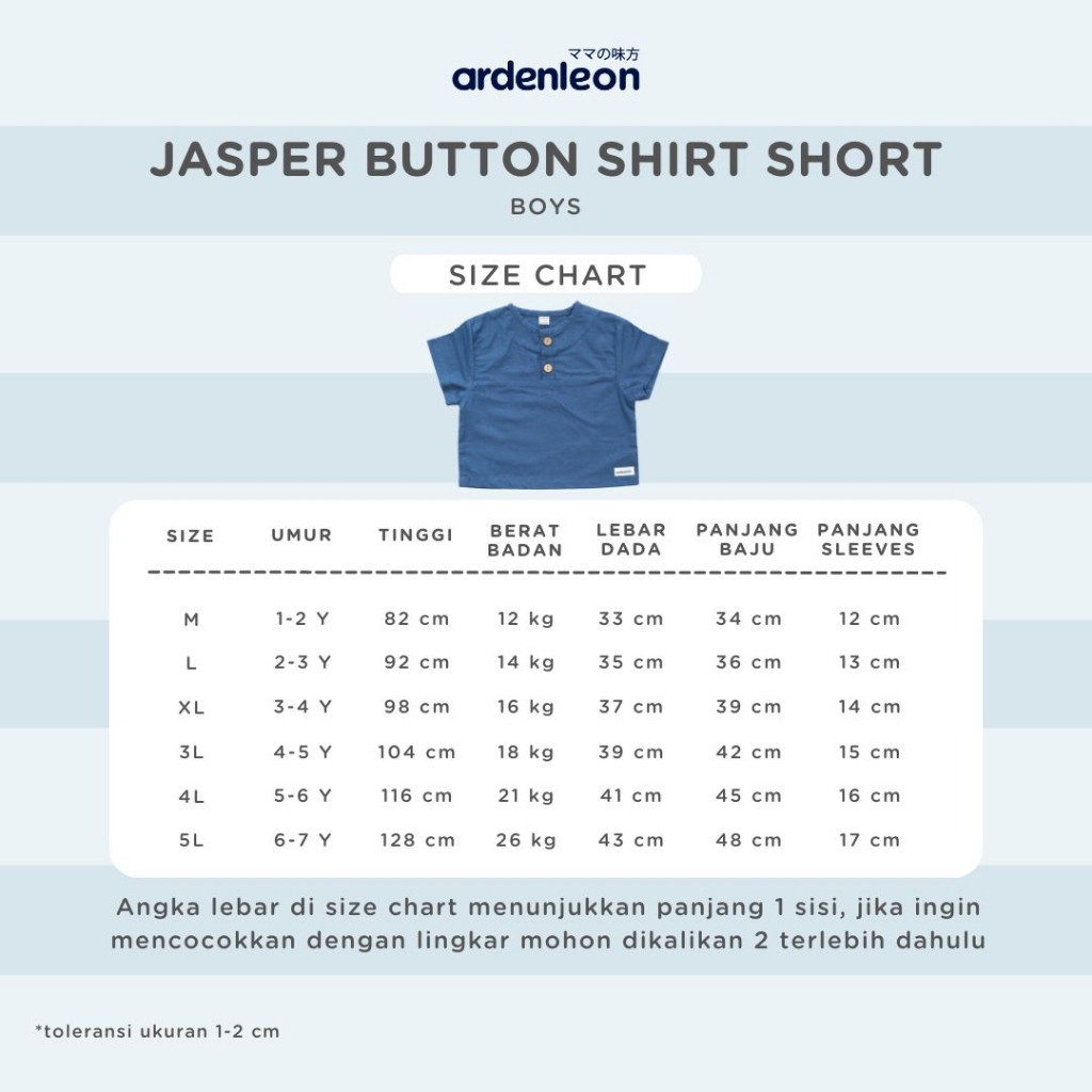 Kaos atasan anak Ardenleon Jasper Button / Kai Collar / Oliver Button Shirt