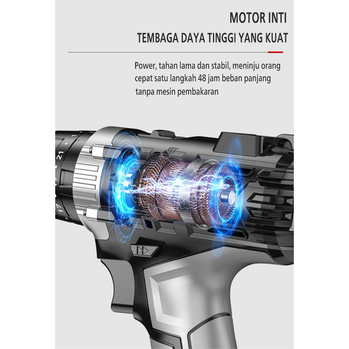 COD! 388VF Mesin Bor 2Baterai Cas 10mm Bor Listrik Murah Bor Baterai Besi Tembok Beton Kayu - Bor Cordless With 2 Baterai Bor Impact Baterai