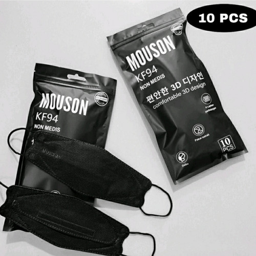 MASKER KF94 MOUSON WARNA HITAM ISI 10 PCS