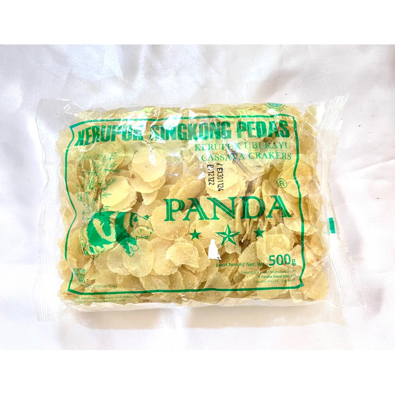 Kerupuk Singkong Pedas Manis Mentah Krupuk Singkong Mentah Cap Panda 500gr