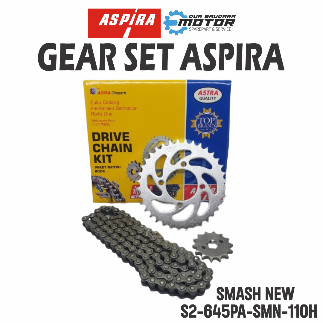 GEAR SET SMASH NEW ASPIRA GEAR RANTAI RODA SET GEAR PAKET UNTUK MOTOR SMASH NEW