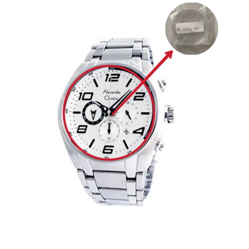 kaca jam tangan pria Alexandre Christie 6344 mc original