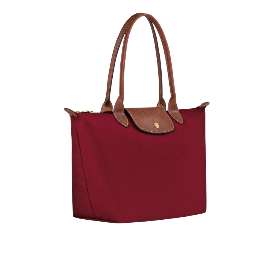 Lonchmp Le Pliage Small Long Handle Tote Bag Dark Red (28x26.5x15.5)