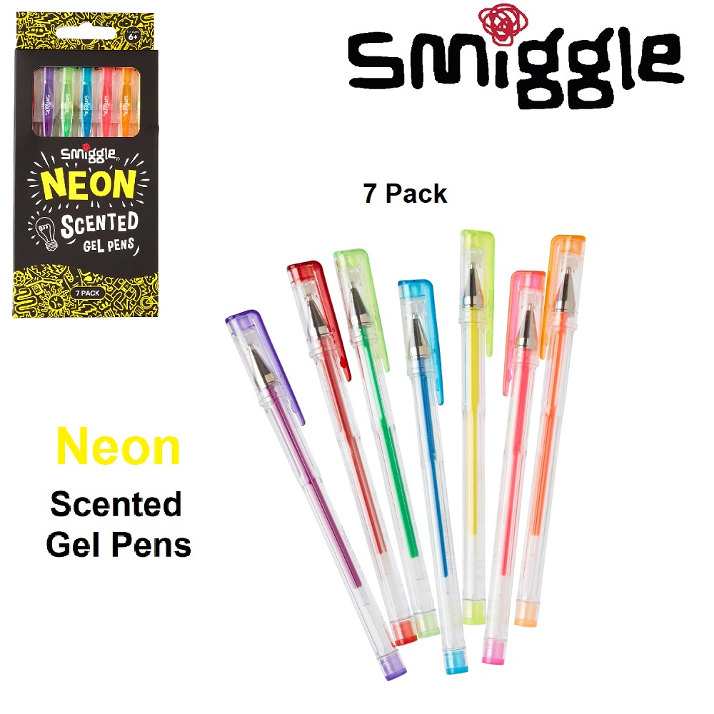 

Smiggle Neon Scented Gel Pens Pack X7 Pulpen Gel Beraroma isi 7 Pena Pen