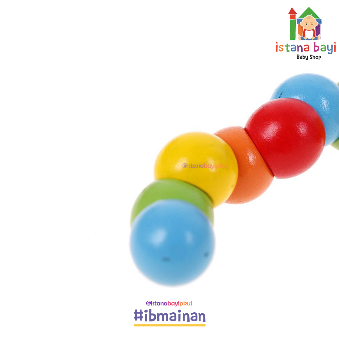 Mainan Edukasi - Wooden Flexible Colorfull Catepillar QH04 - Mainan Anak