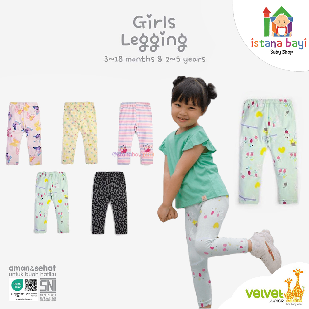 Velvet Junior Legging Anak  Motif Girl 2-5 Tahun / Legging Bayi