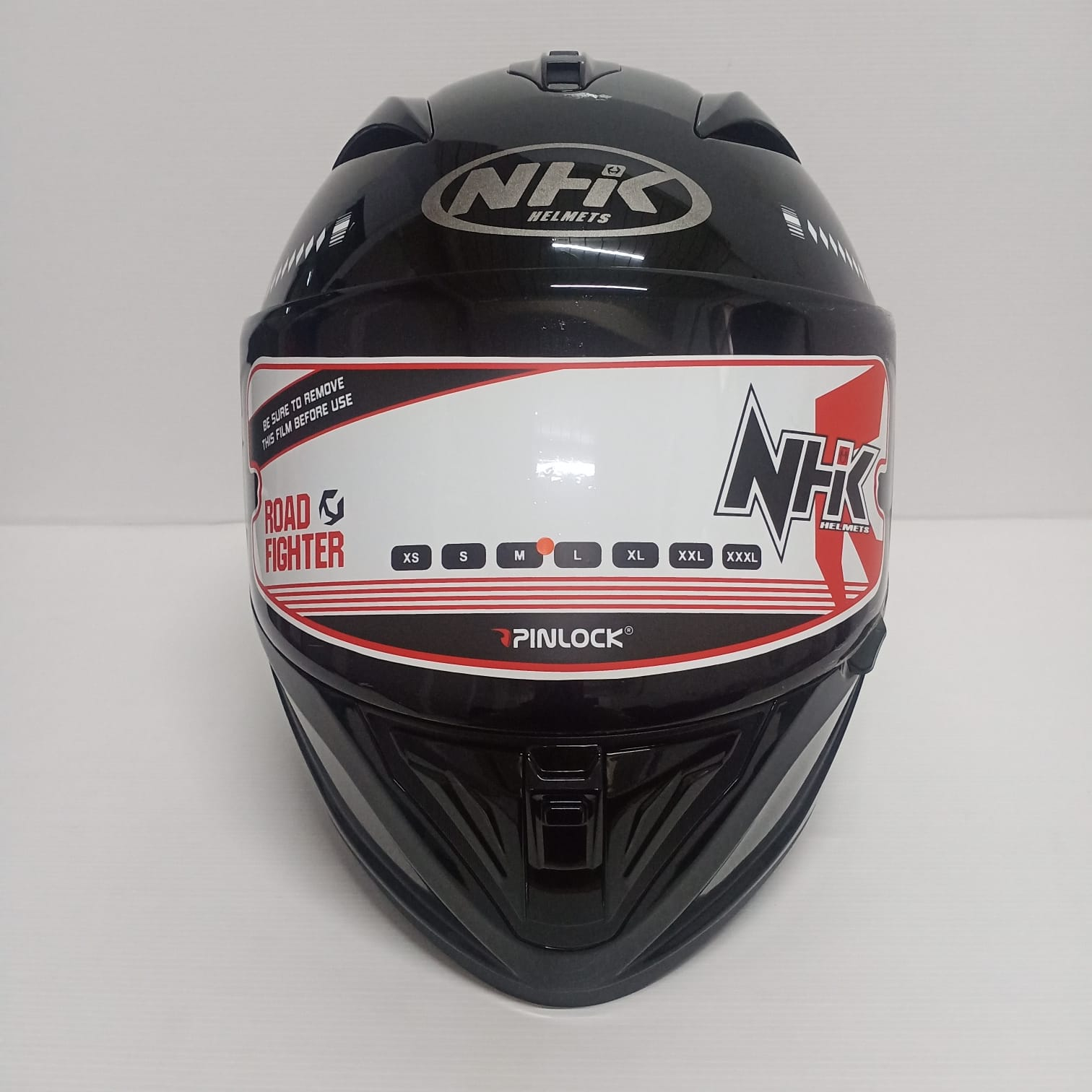 HELM FULL FACE NHK GP PRIME BUSHIDO #1 BLACK RED SINGLE VISOR 1V DARK SMOKE