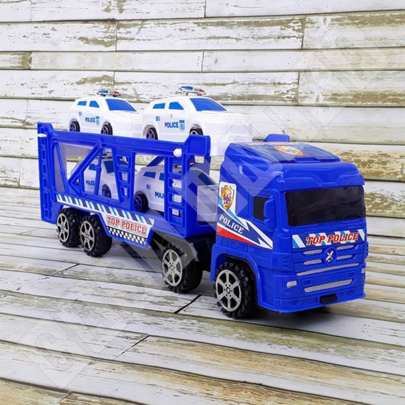 Mainan mobil truk kontruksi pengangangkut mobil minibus