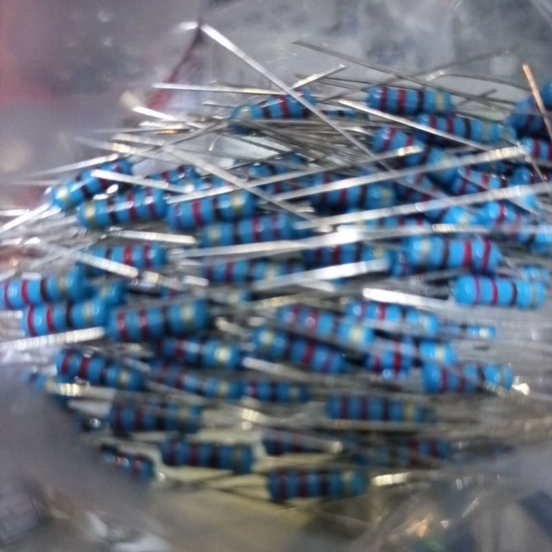 1 pak 500 pcs Resistor seperempat 1/2 w 0.5 watt