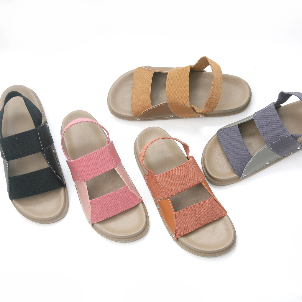 Sandal Platform Tali Karet Wanita Nyaman Modis Sendal Stylish Praktis Fleksibel Trendy Kasual Sehari hari