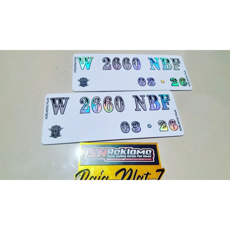 PLAT NOMOR MIKA DATAR MOTOR HOLOGRAM, keren, mewah,