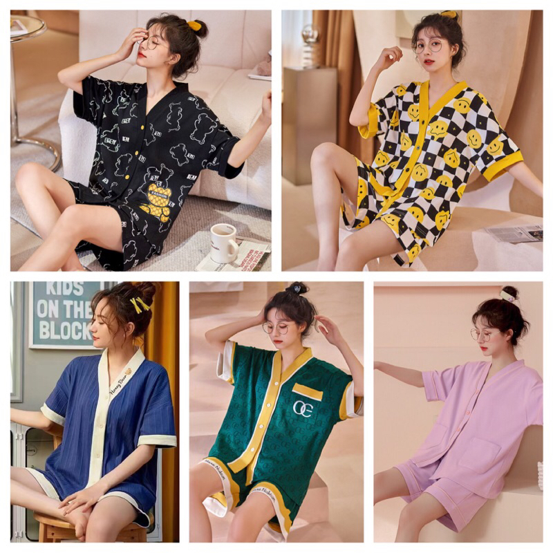 KZ_Stelan piyama hp import  / Stelan baju tidur hp murah / piyama hp wanita kekinian