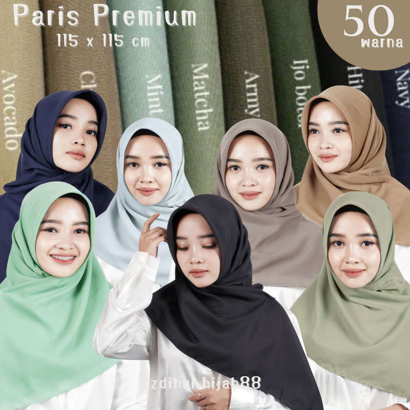 Hijab Paris Premium /Jilbab Segi Empat Paris / Jilbab Voal Paris / Kerudung Segi Empat ParisVoal