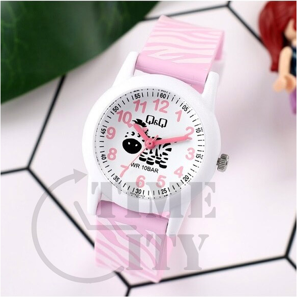 Q&amp;Q QNQ QQ ORIGINAL RUBBER BAND V22A Series Ready Jam Tangan Anak Anti Air CHEERFULL STYLE