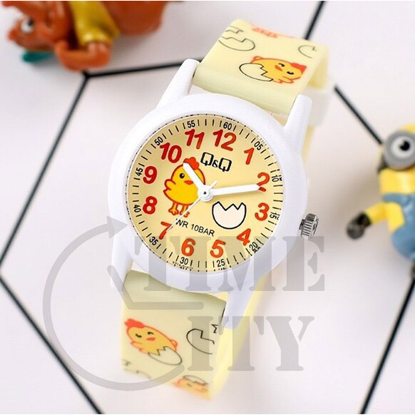 Q&amp;Q QNQ QQ ORIGINAL RUBBER BAND V22A Series Ready Jam Tangan Anak Anti Air CHEERFULL STYLE