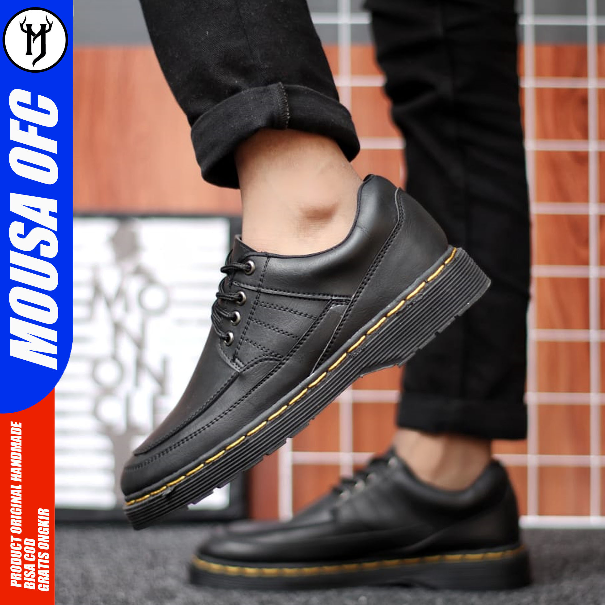 MOUSA Sepatu Pantofel Formal Docmart Low Boots Kerja Pria Atlas