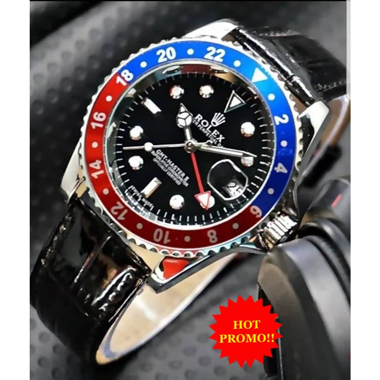 Jam Tangan Rolex GMT Automatic / Rolex GMT Casual CH-255 + Box Ekslusive