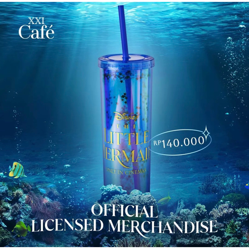 Tumbler Little Mermaid XXI Cinema 21 Disney The Little Mermaid Official Merchandise Botol Minum Merm