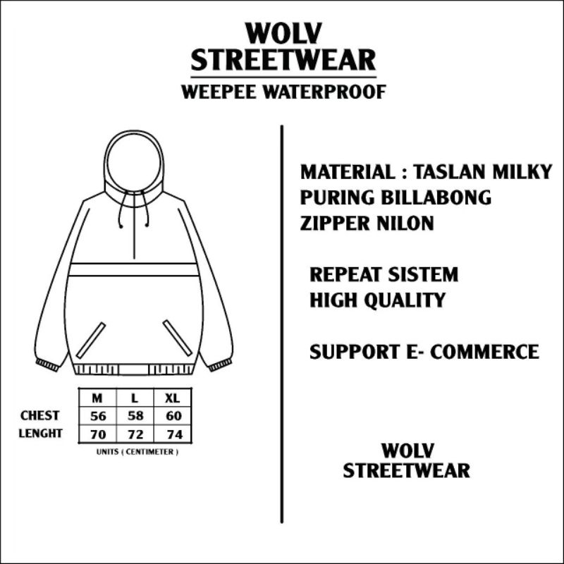 JACKET WATERPROOF OUTDOOR  WEEPEE WOLVPACK