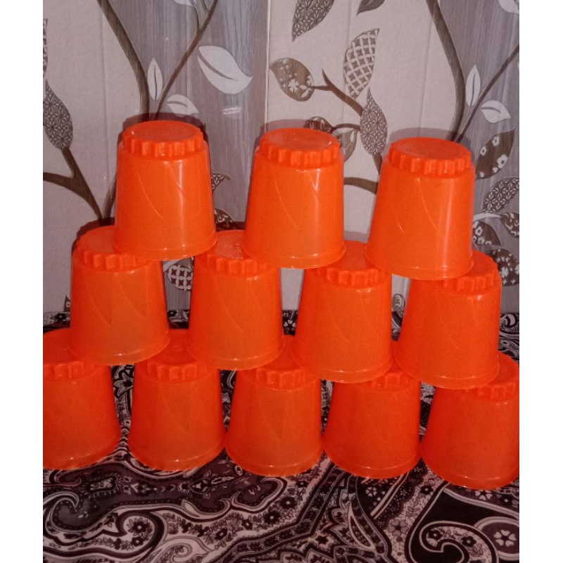 GELAS JAMU PLASTIK KECIL 1 LUSIN / GELAS PLASTIK MUNGIL / GELAS PLASTIK TAHAN PANAS  / GELAS PLASTIK