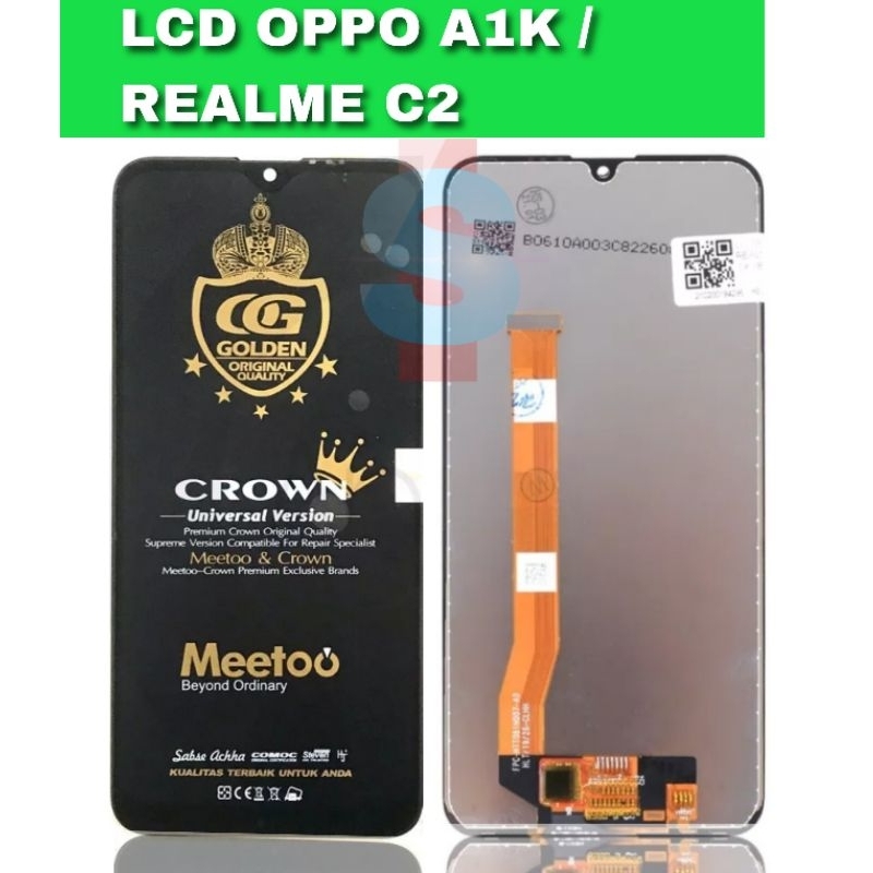 LCD TOUCHSCREEN OPPO A1K / REALME C2 FULLSET, ORI MEETOO CROWN SUPER