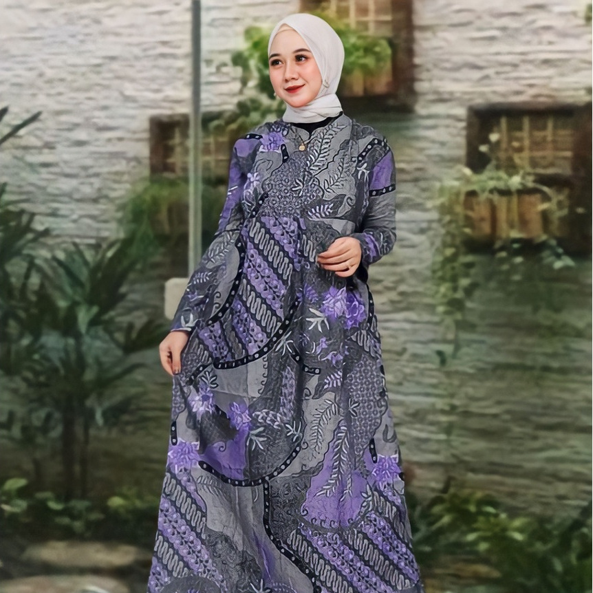 Dress Gamis Batik Modern Kekinian Terbaru 2023 Best Price Elegant Katun Signature