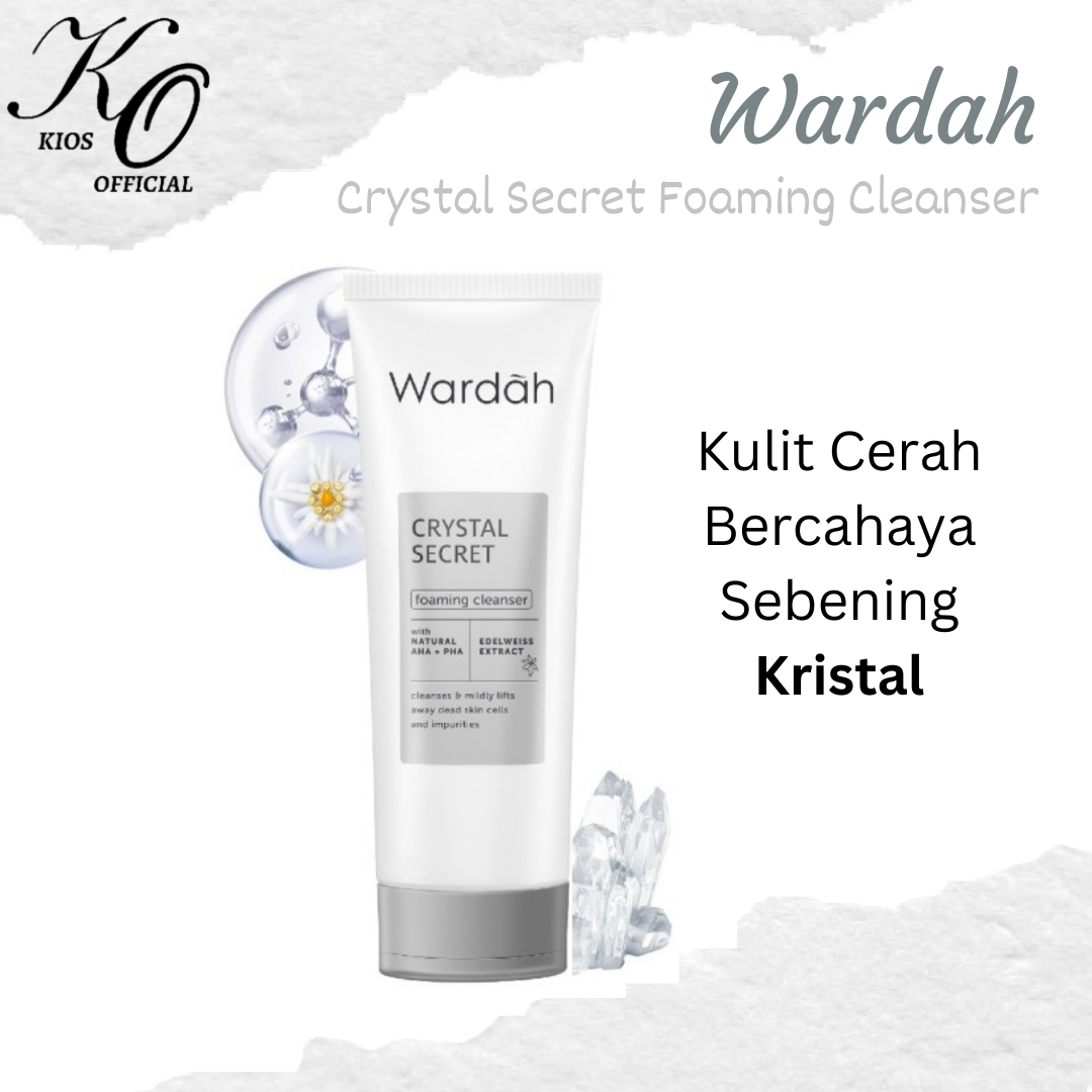 Wardah Crystal Secret Foaming Cleanser with Natural AHA+PHA 100ml | Sabun Cuci Muka