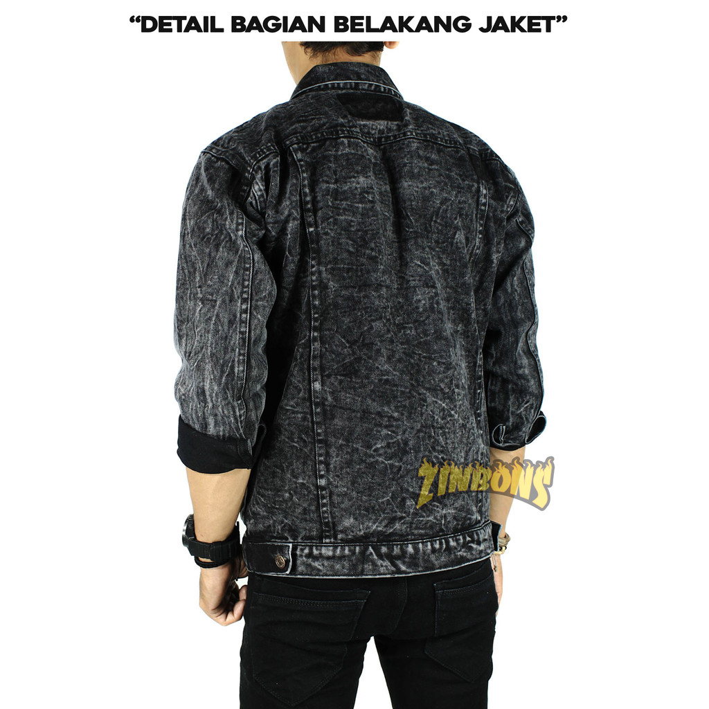 Zinbons Denim Jacket Black Stone - Jaket Jeans Pria Best Quality