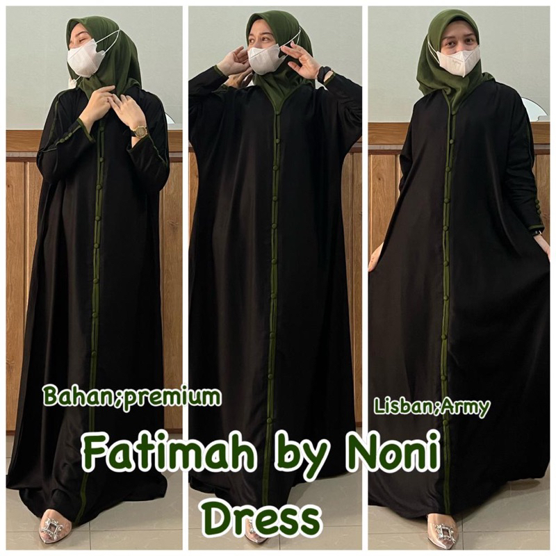 Daster Arab NONI DRESS FATIMAH Kaftan Rayon Twill Premium Big Size