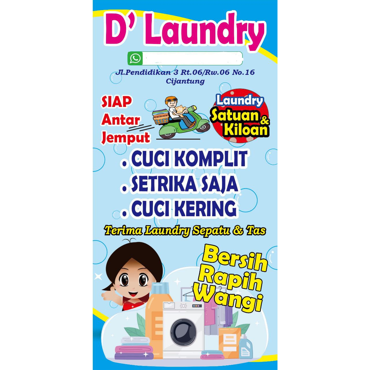 Brosur Laundry | sekolah | les | bimbel