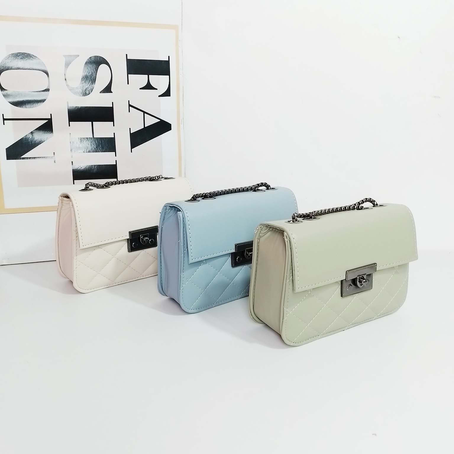 Tas Slempang Wanita Tali Rantai trendy Shoulder Bag Polos Murah Sling Bag Remaja Tas Cewek kekinian