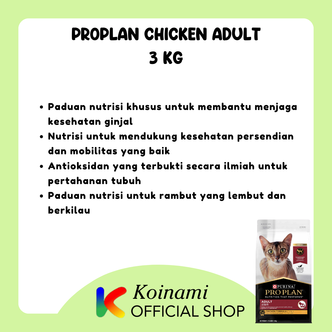 PROPLAN CHICKEN 3 kg adult / makanan kucing