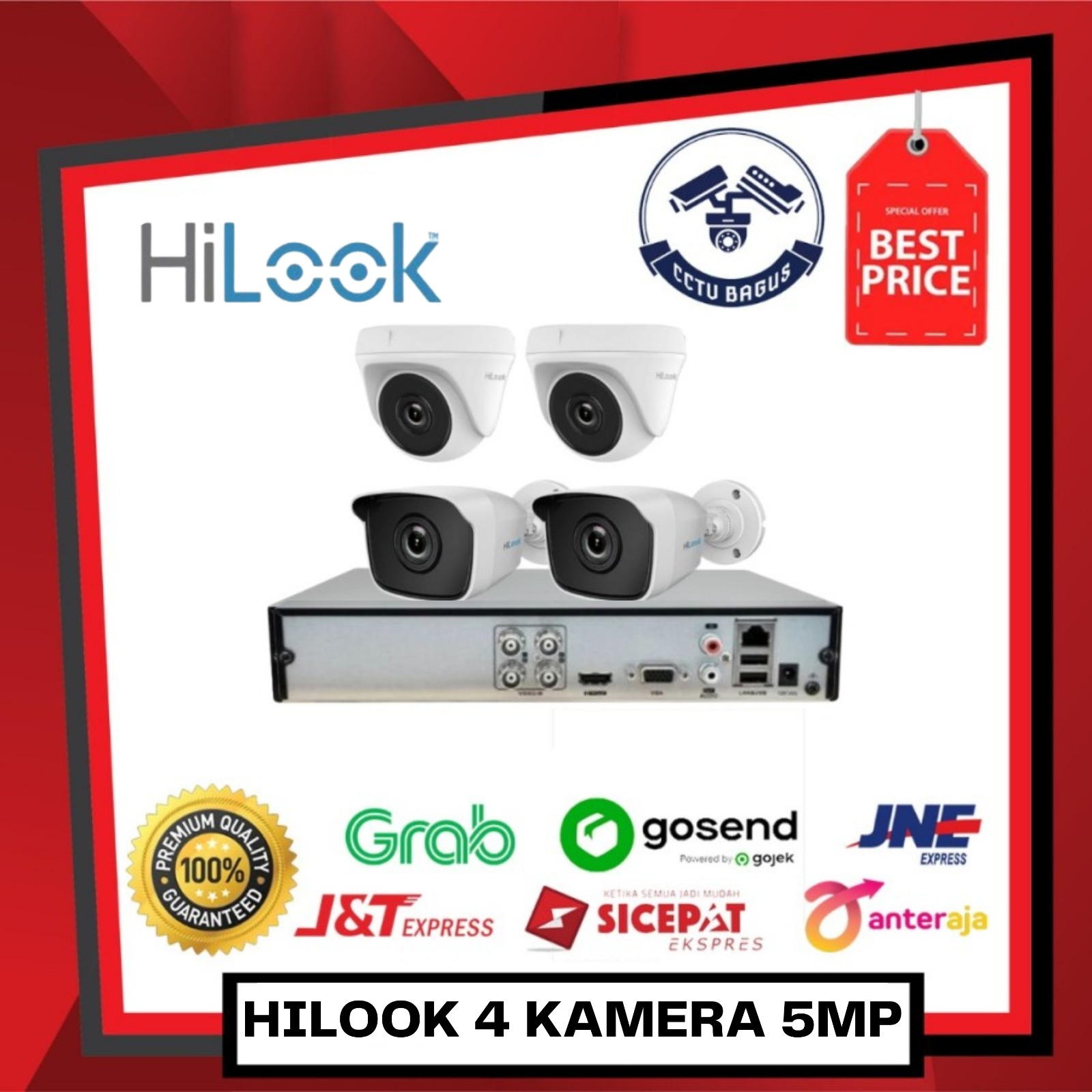 PAKET CCTV HILOOK 4 KAMERA 5MP