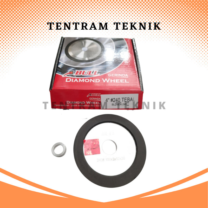 Diamond Asah Red 4x240 (Tebal) Bull / Diamond Asah Tebal 4" Grit 240 / Diamond Asah 4 x 240 Tebal Bu