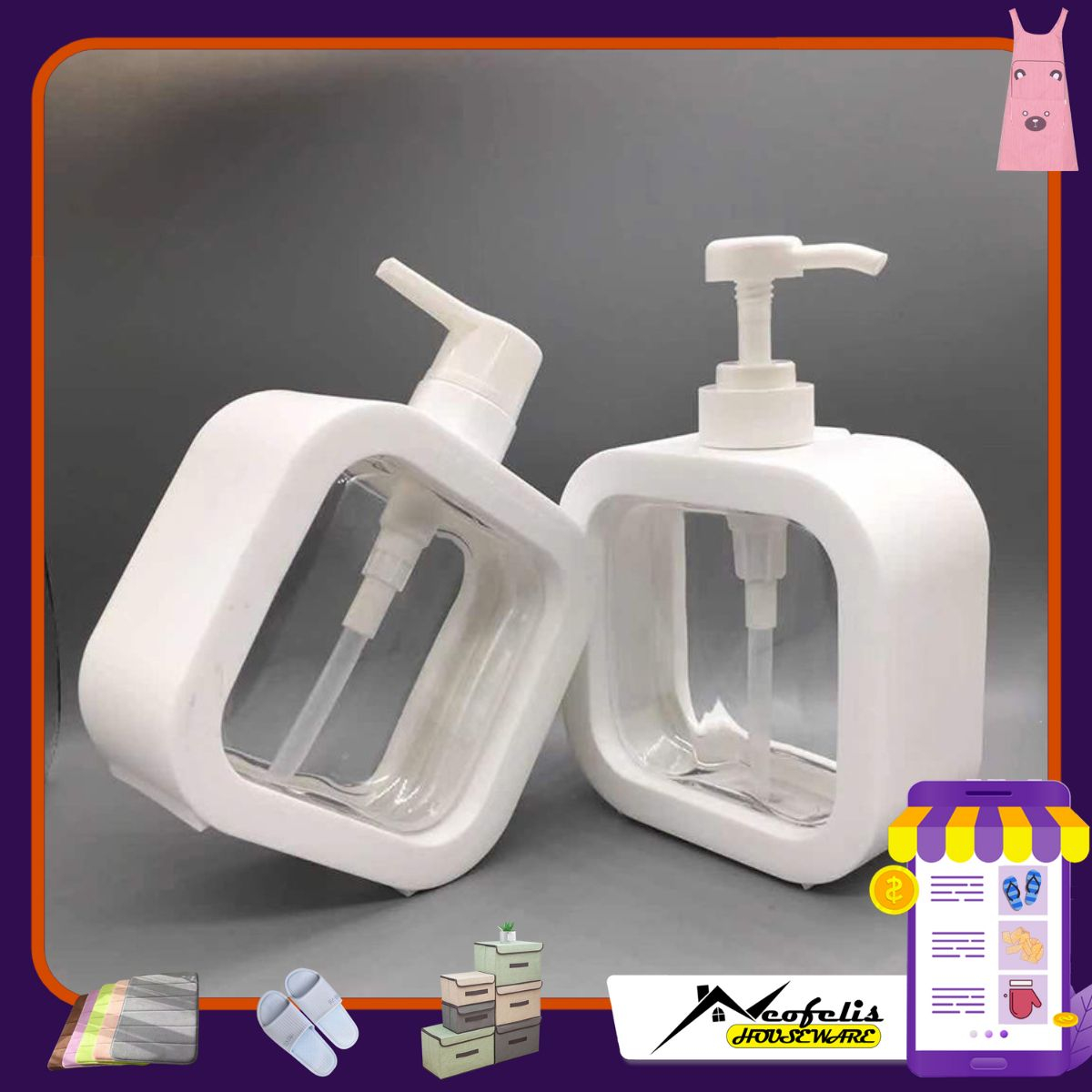 Tempat Botol Pump Sabun Dispenser Sabun Korea Estetik Minimalis Kotak Sabun PR0295