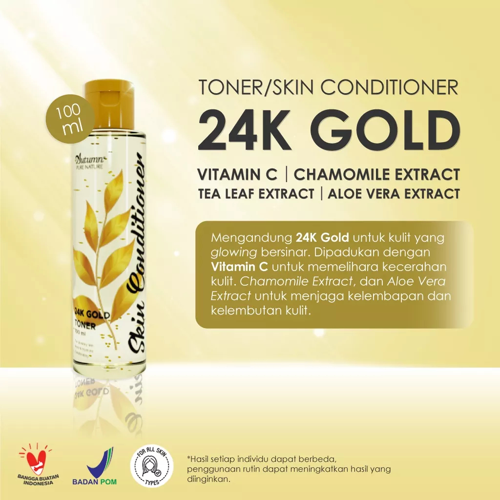 AUTUMN Skin Conditioner 100ml with Hatumogi Centella 24k Gold