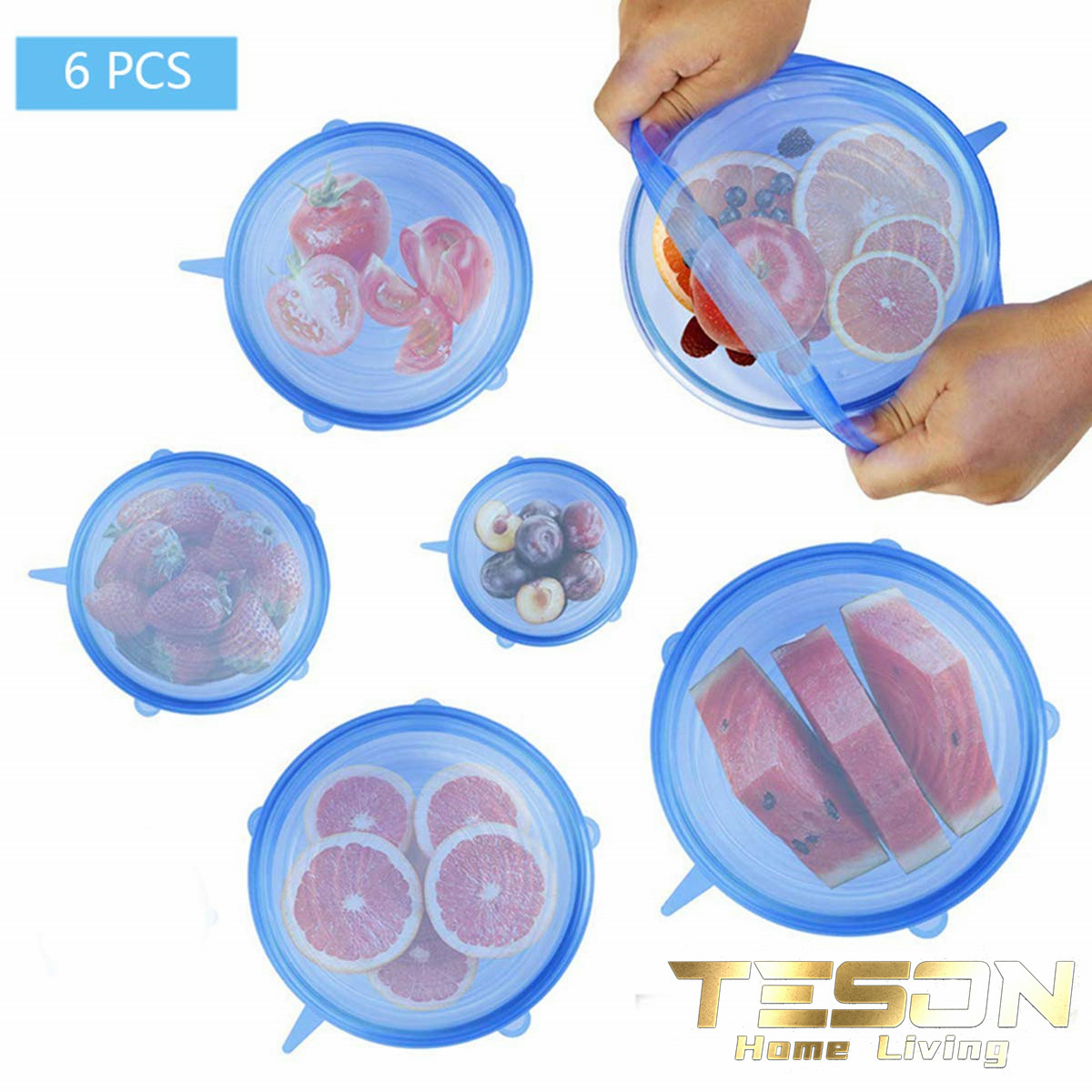 Penutup Wadah Makanan Silikon Set 6 in 1 / Stretch Bowl Food Cover Lid