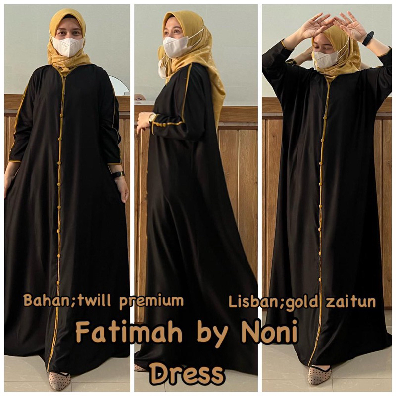 Daster Arab NONI DRESS FATIMAH Kaftan Rayon Twill Premium Big Size