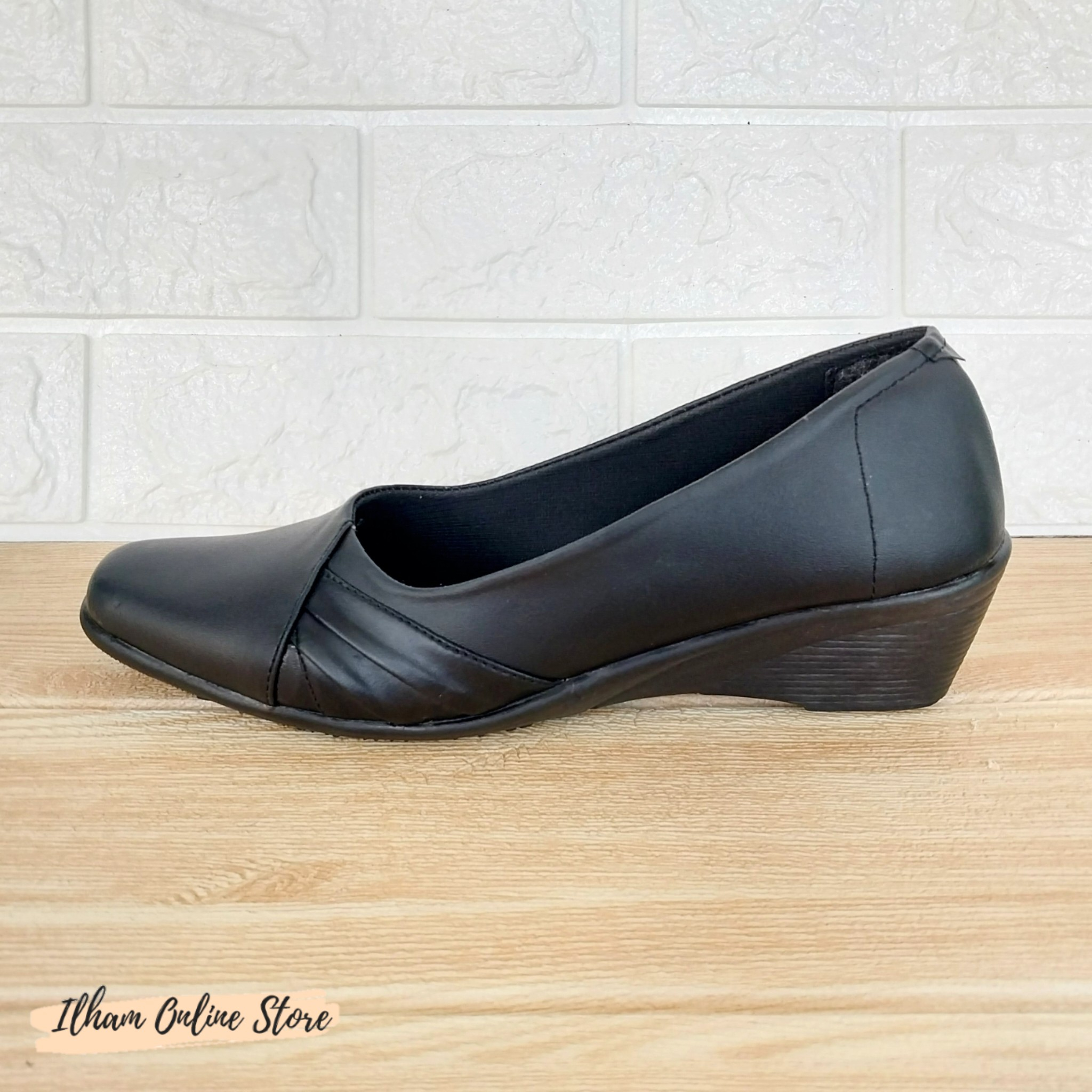 Kickers D.31 Sepatu Pantofel Wanita Pita Sol TPR Hak 37-42 Hitam
