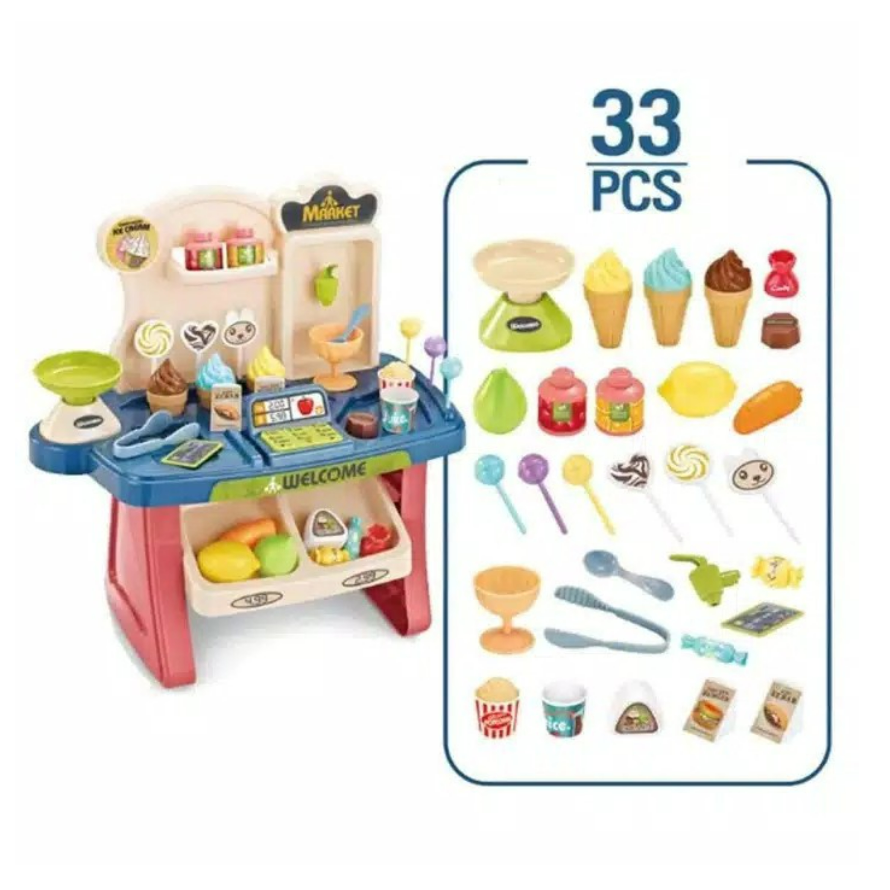 Home Supermarket Playset Mainan Kasir Kasiran Anak / Mainan Jualan Belanjaan Anak CBKS BS