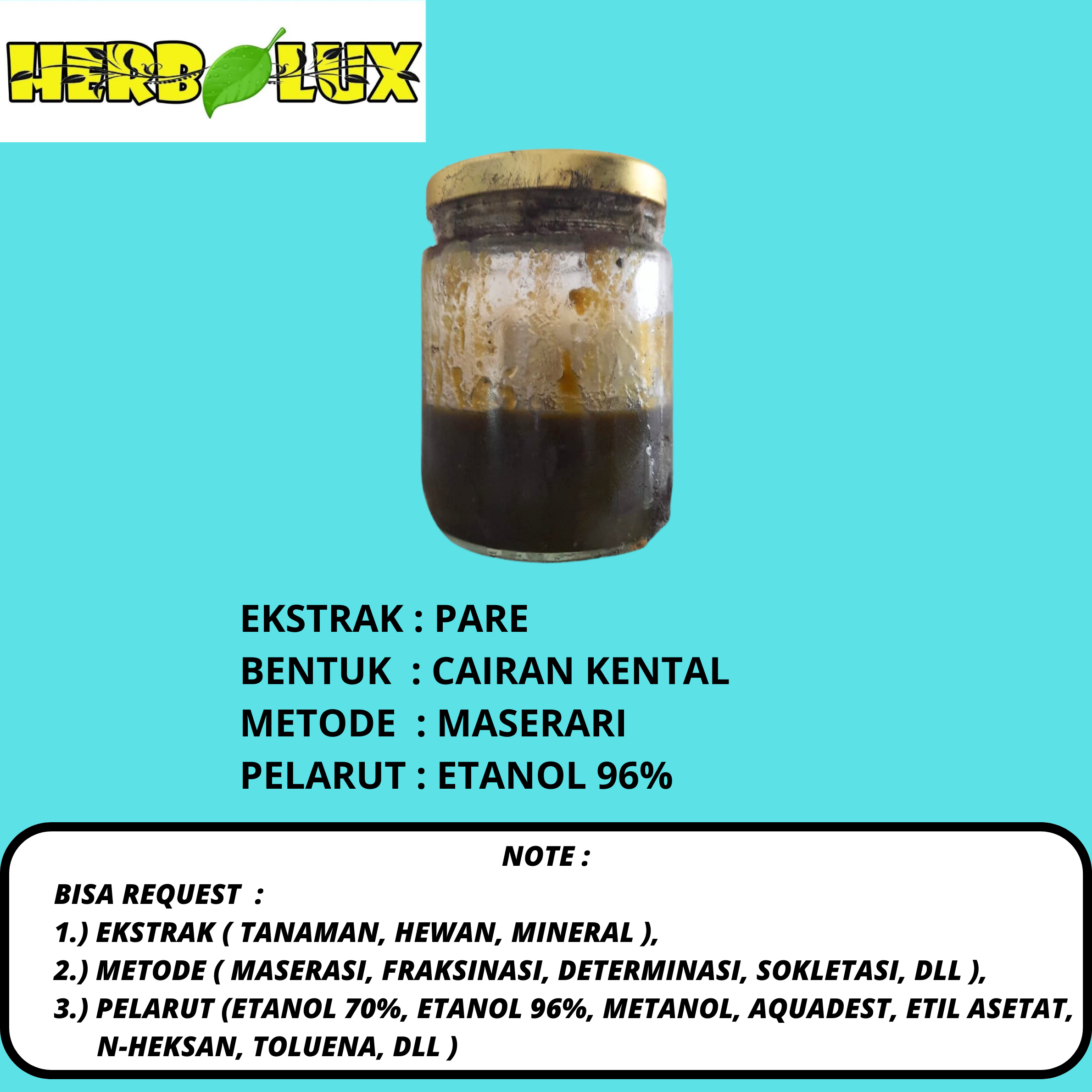 EKSTRAK BUAH PARE 50 GRAM DAN 100 GRAM BEST QUALITY HERBALUX