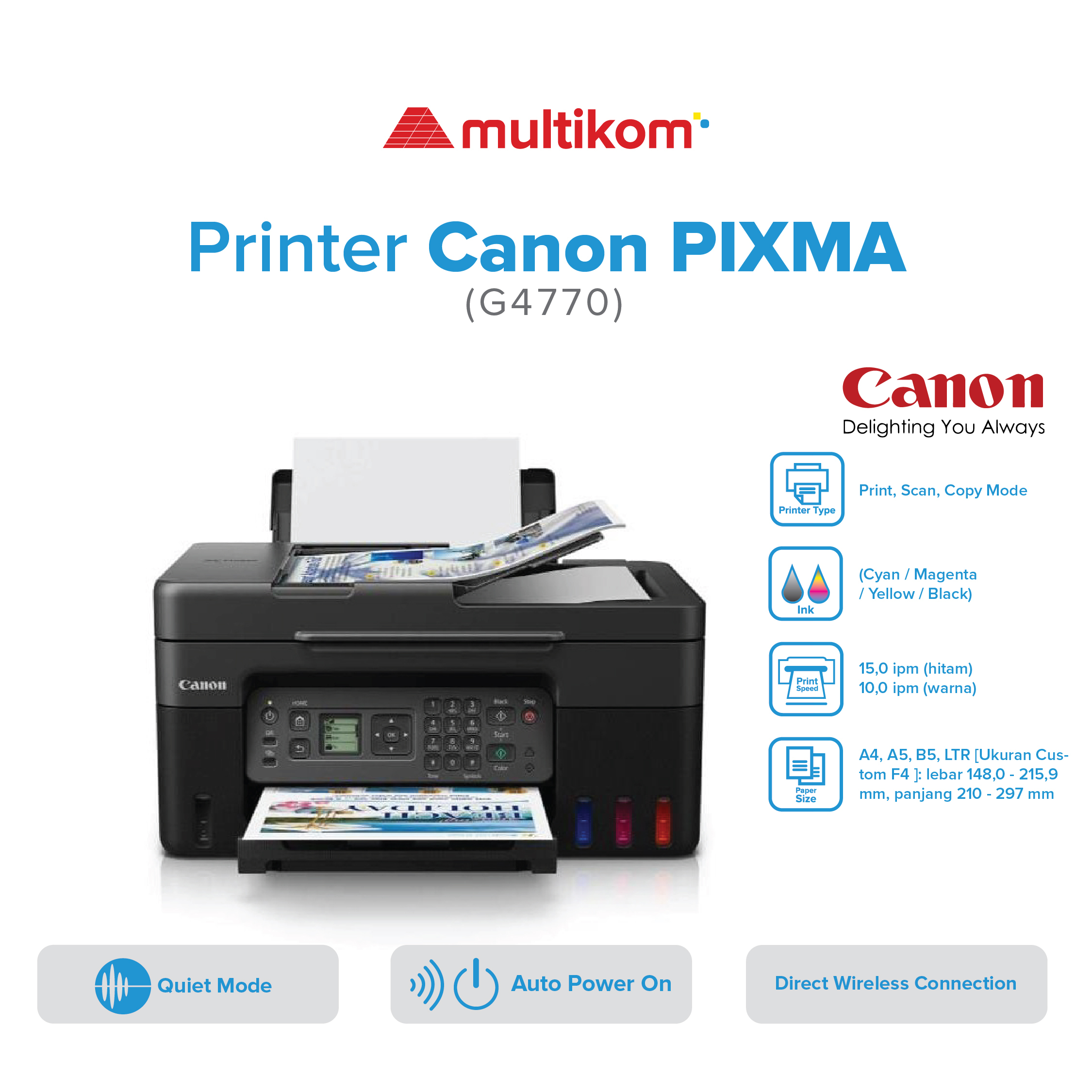 Printer Canon PIXMA G4770 WIFI Wireless Print Scan Copy Fax ADF