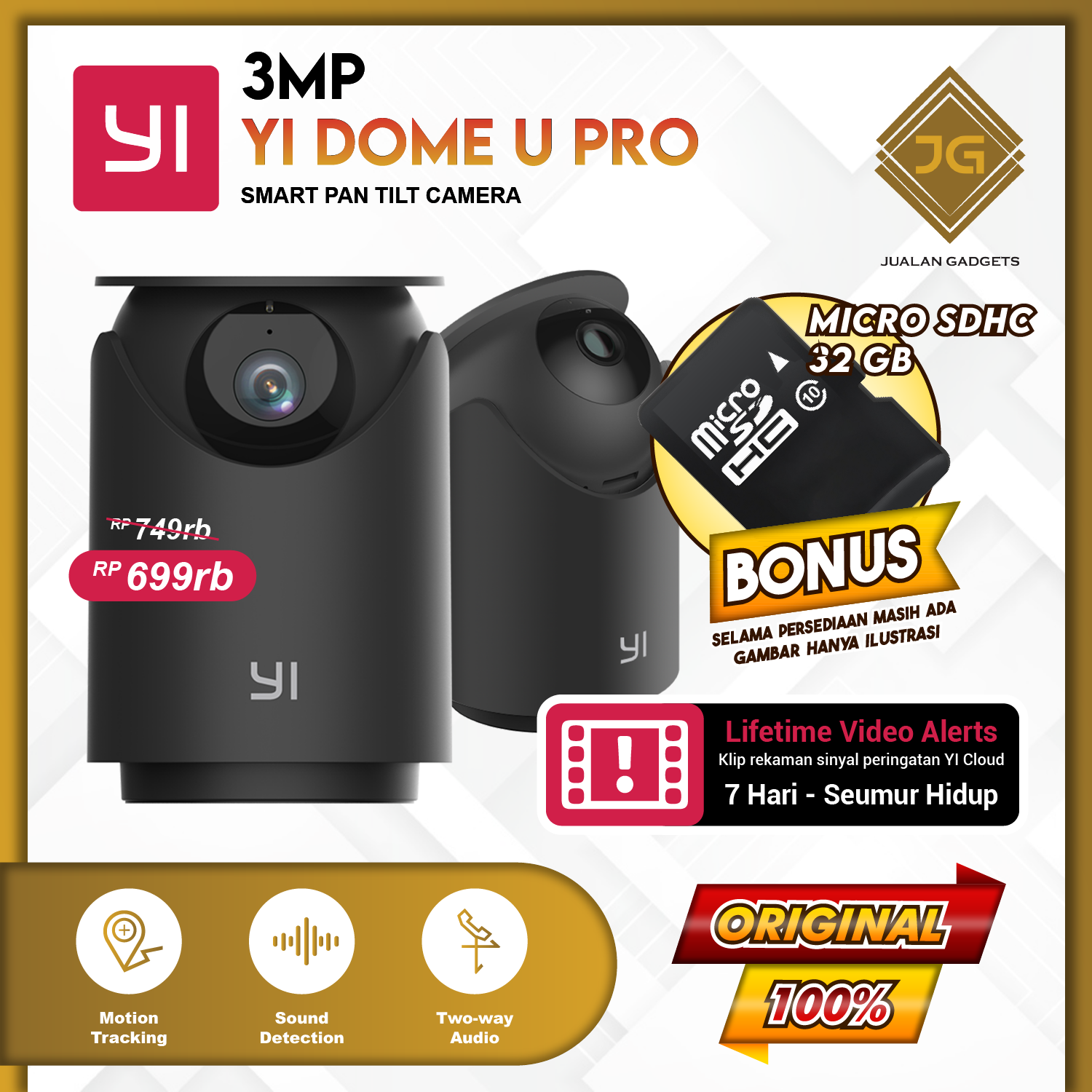 Yi Dome U PRO Cctv IP Camera 1296P 3MP Garansi Resmi