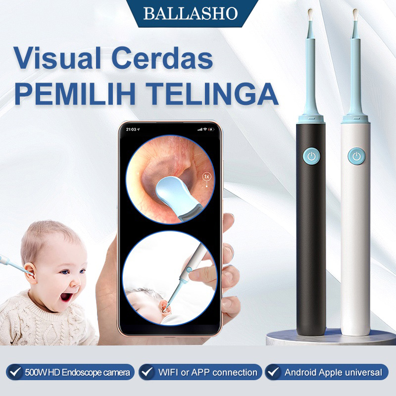 HD Earwax Cleaning Smart Visual Endoscope WIFI Tahan Air Telinga Sendok Baby Endoscope Tanpa Rasa Sakit Silicone Earwax Cleaner