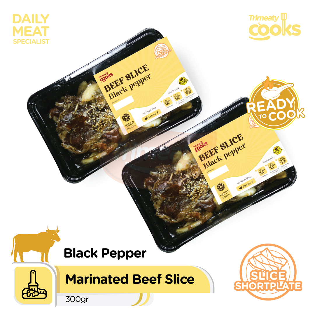 

Beef Slice Blackpepper (Shortplate) / Slice Shortplate Marinasi Blackpepper - 320gr