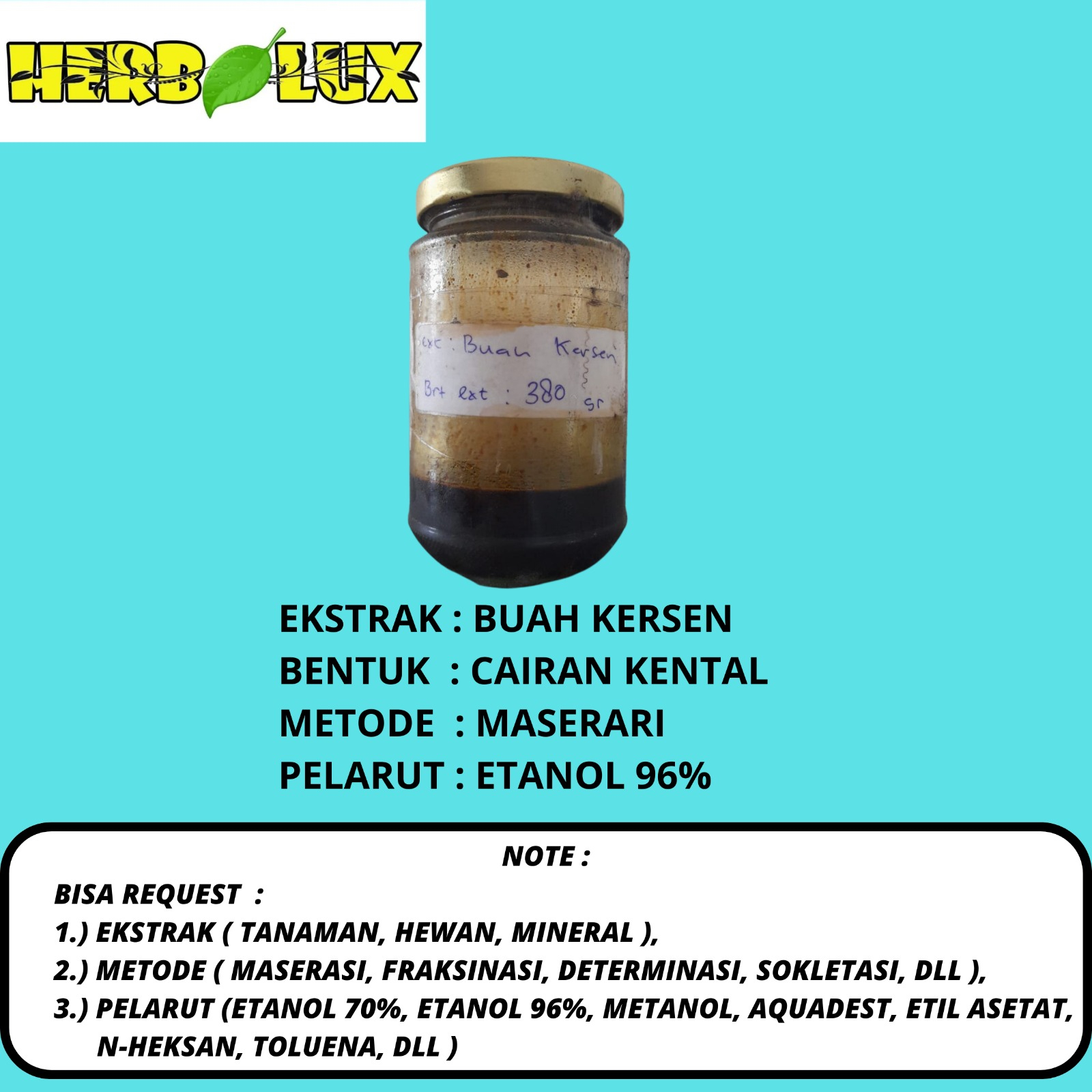 EKSTRAK BUAH KERSEN ( CERI ) 5 GRAM DAN 10 GRAM BEST QUALITY HERBALUX