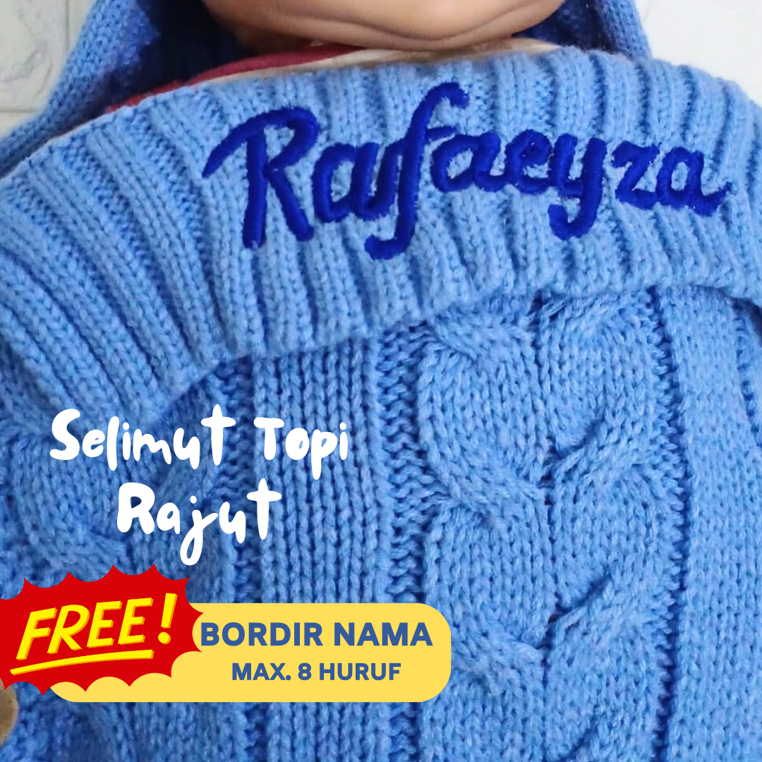 NO COD FREE BORDIR NAMA Selimut Topi Bayi Bahan Rajut Lembut - SLEEPING BAG BABY BAHAN RAJUT Kantung Bayi