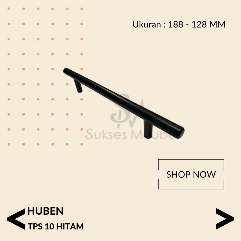 HUBEN Handle TPS 10 - 188-128 HItam | Tarikan Laci / Lemari HUBEN