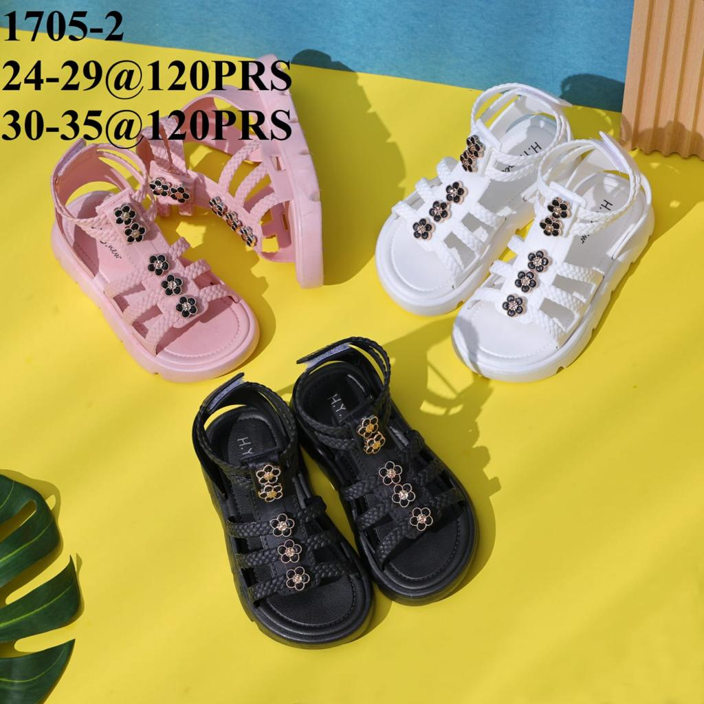 Sandal Jelly Anak Perempuan Bermotif BOOTS Kepang Bunga 1705 -2 (24-35) Sandal Jelly Anak Korean Style